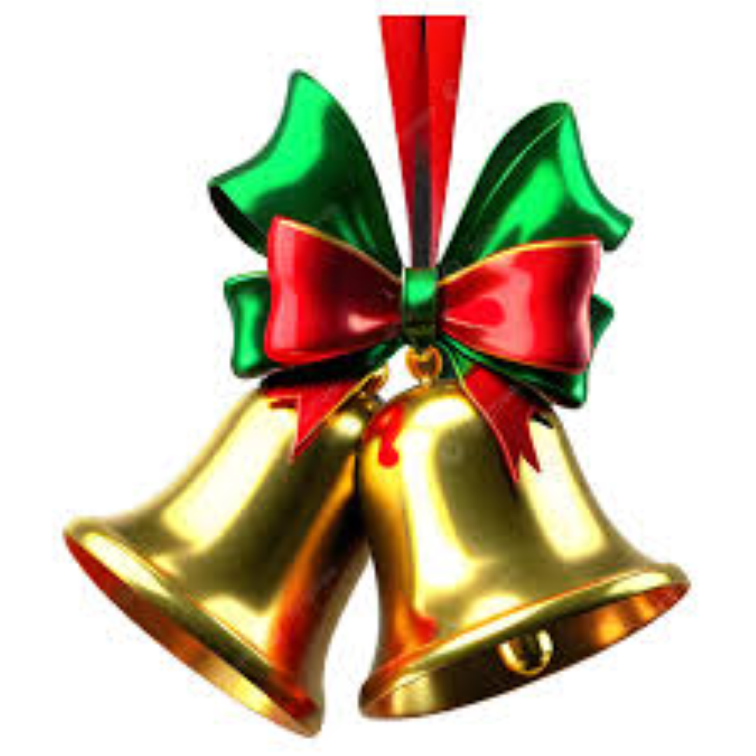 MERRY XMASS 3PCS BELL GREEN N RED DECOS 19026